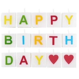 Besondere Geschenkideen aus Frankfurt: Kerze Happy Birthday 15 tlg.