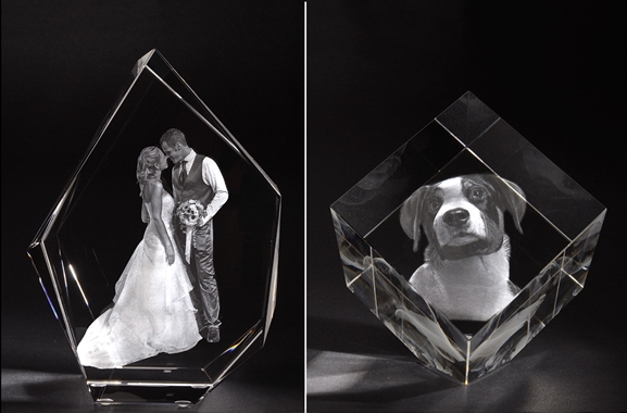 Besondere Geschenkideen aus Bielefeld: 2D oder 3D Laserfoto in Glas