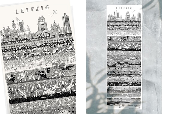 Besondere Geschenkideen aus Leipzig: Leipziger Stadtplakat von Wolfgang Philippi